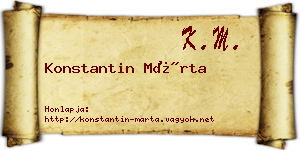 Konstantin Márta névjegykártya
